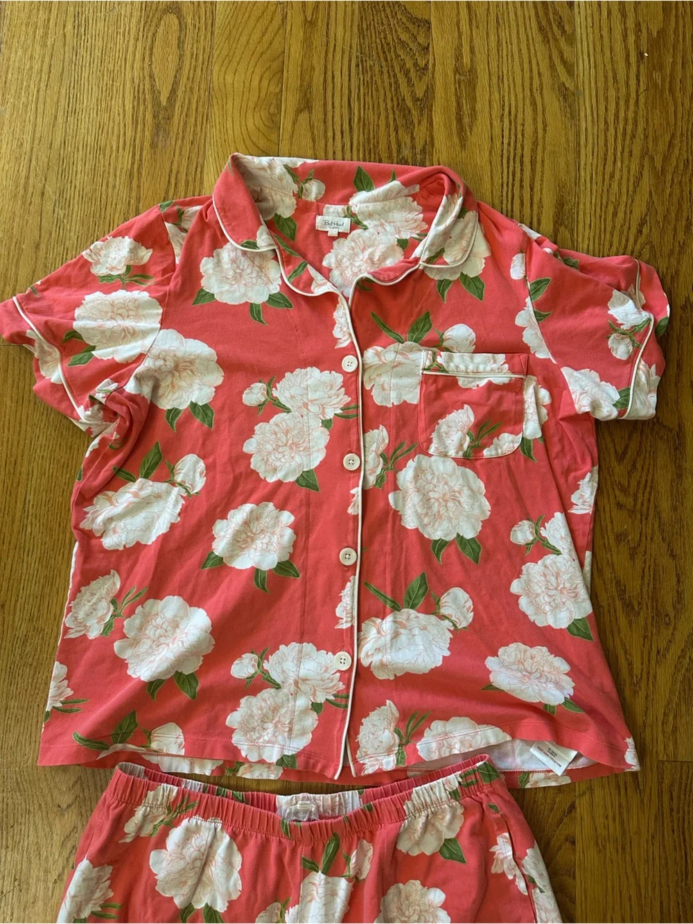 BedHead Pajamas Cropped Perfect Peonies Jersey Pajama Set - Picture 3 of 9